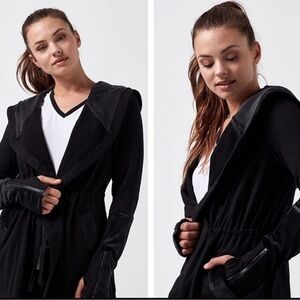 BLANC NOIR- NWOT sold out traveler jacket- black velvet trim